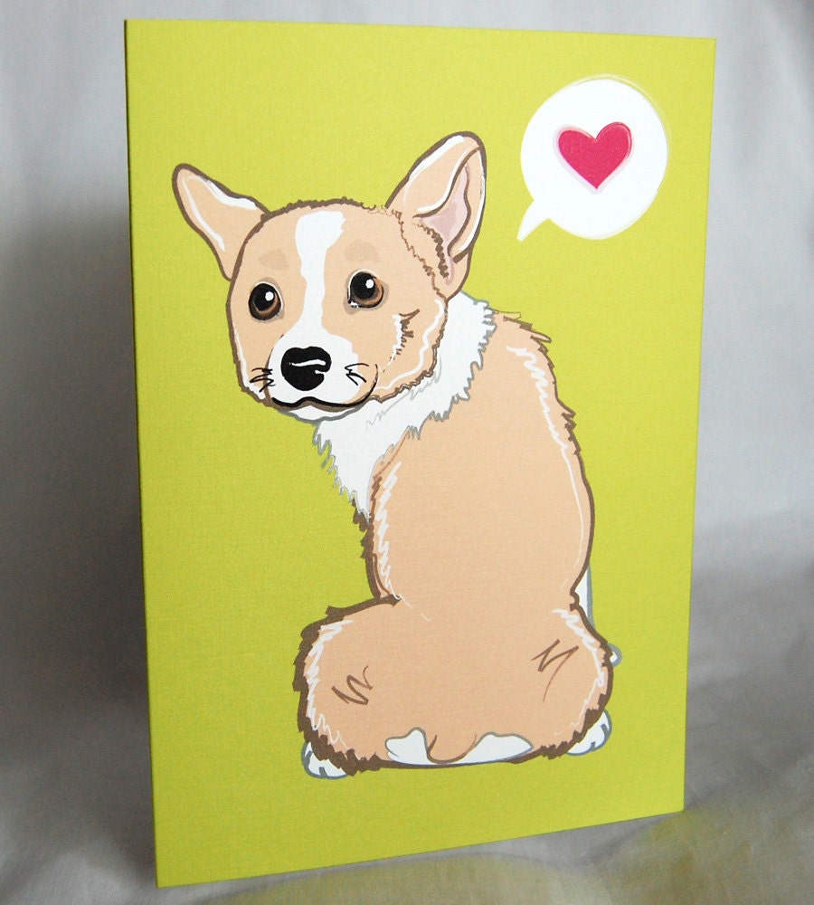 Bashful Corgi Greeting Card
