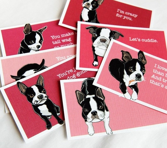 Boston Terrier Love Cards - Mini Eco-friendly Set of 7