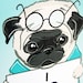 Eye Love Pugs - Eco-Friendly 7x9 Print