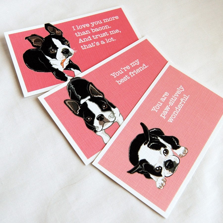 Boston Terrier Love Cards - Mini Eco-friendly Set of 7