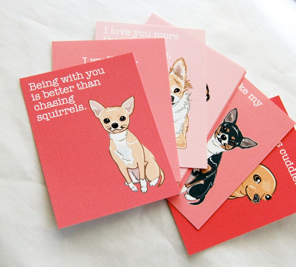 Chihuahua Love Cards - Mini Eco-friendly Set of 8