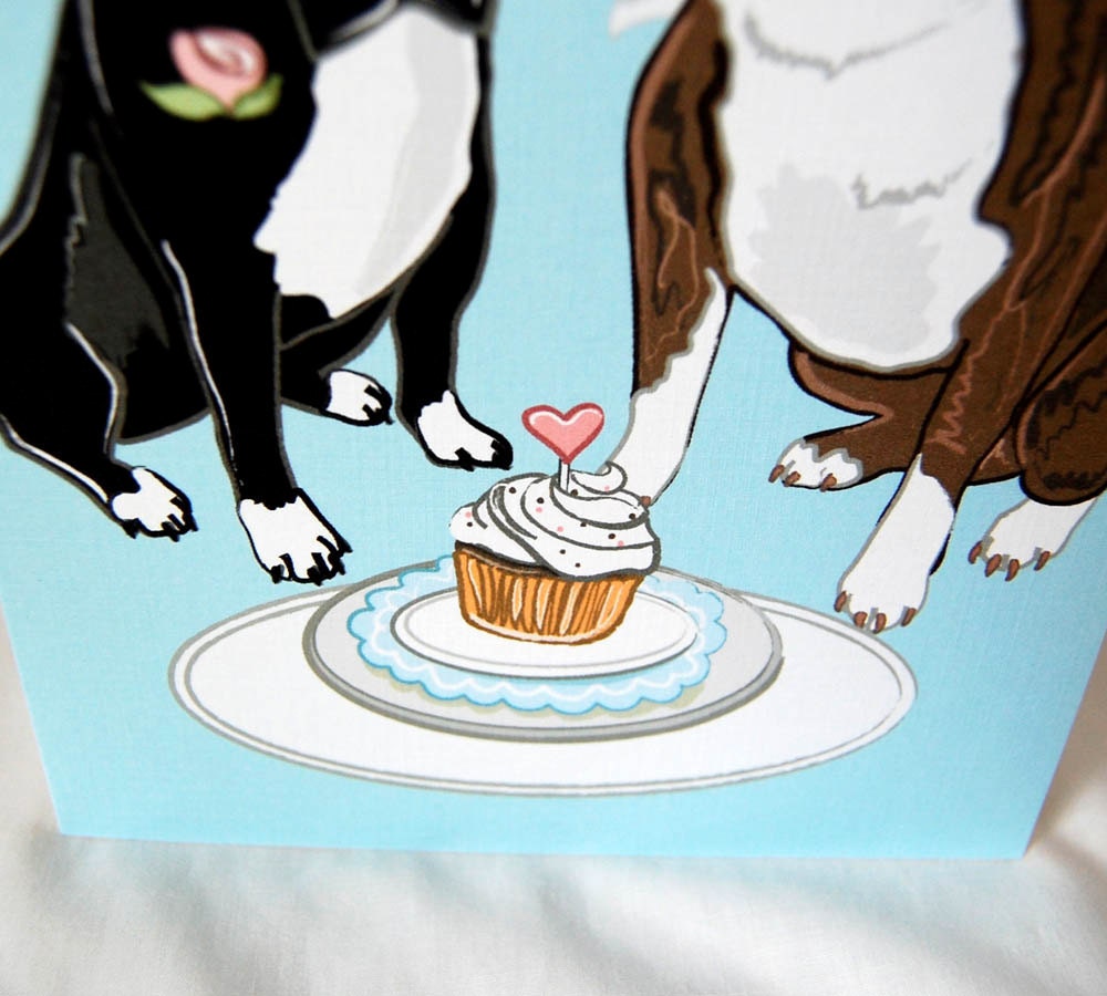 Wedding Boston Terriers - Greeting Card