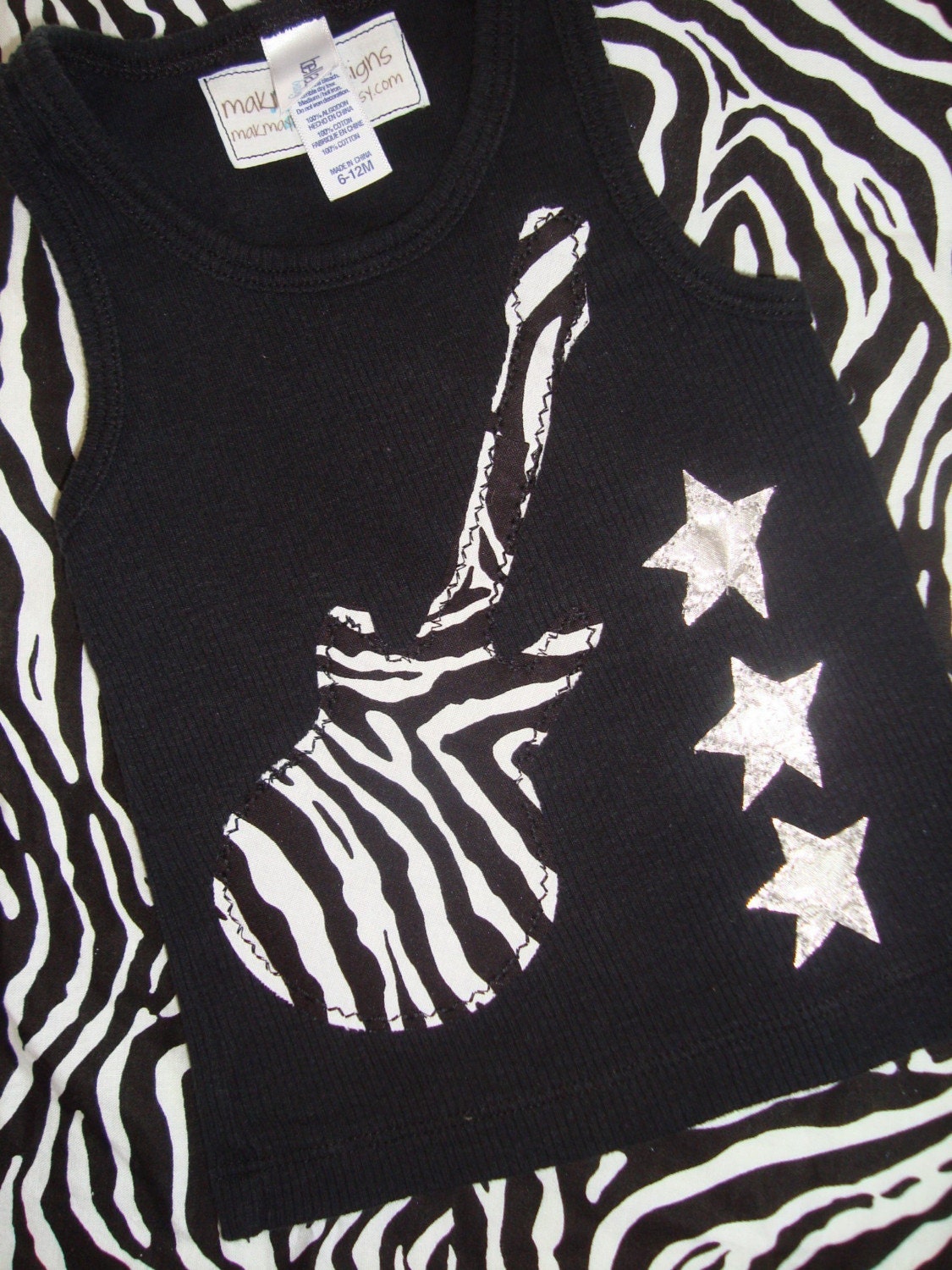 Rock Star Guitar Tank--also available in short and long sleeve and onesie styles