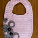 Crocheted Pink Peek A Boo Sneaky Mouse Bib
