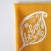 Mustard Yellow Linen Tea Towel Be Happy