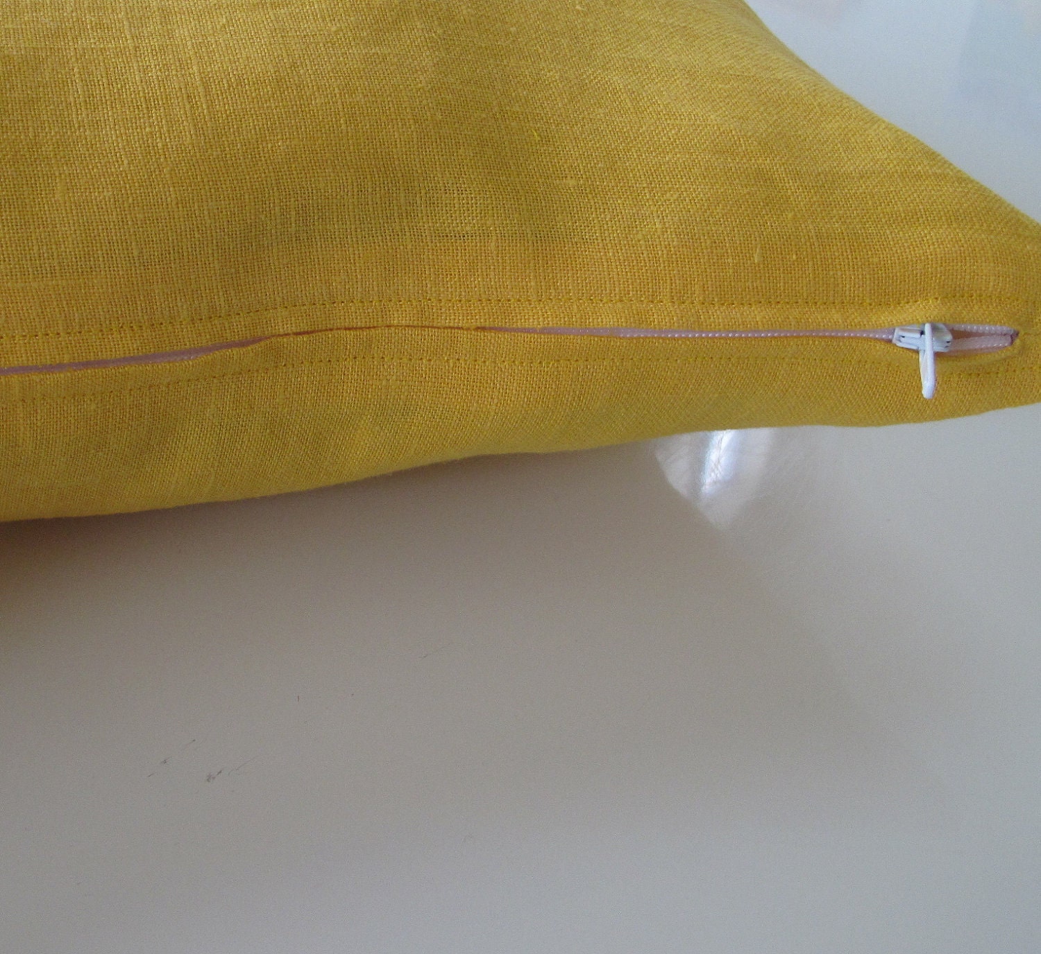 Pillow Cover Cushion Cover Owl on Mustard Yellow Linen 16 x 16 inches