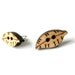 Wood Leaf Post Earrings small Natural and Brown dyed Wooden Button