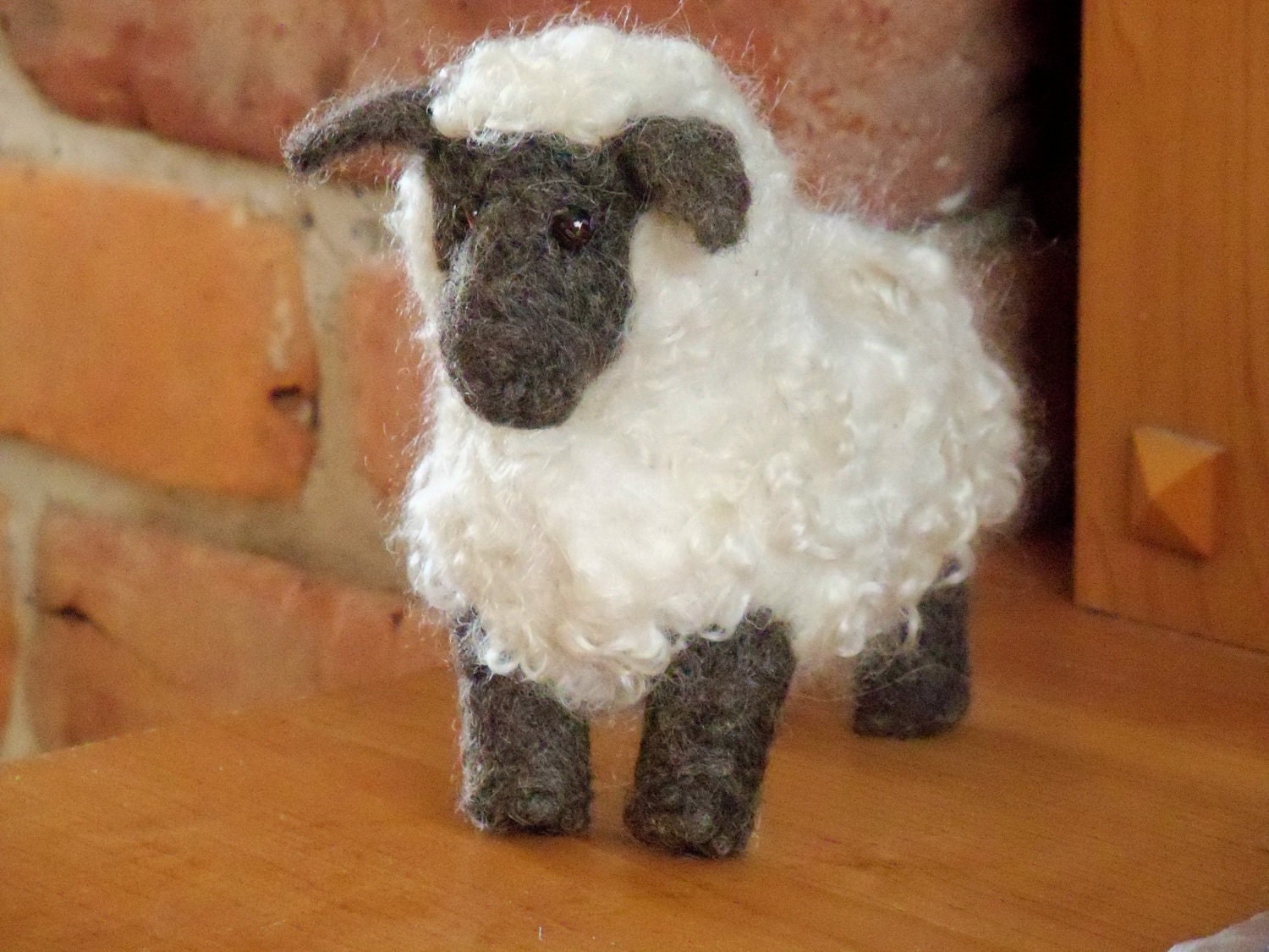 Needle Felted Animal Large Curly Haired Sheep