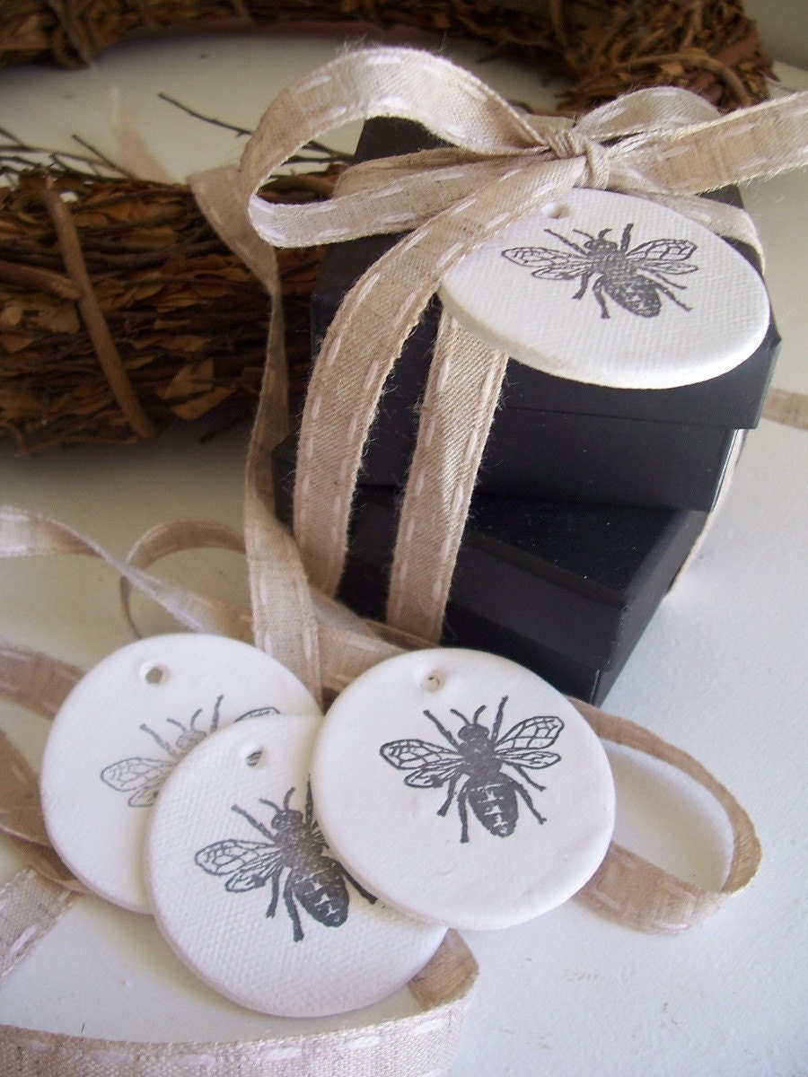 Buzz Mini Clay Tags - set of 4