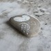 Flat Beach Stone Owl with a Heart