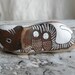 RESERVED - Story Stone - LARGE Beach Stone Cat with Two Jizo Bodhisattvas