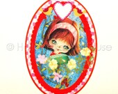 Gorgeous Big Eyed Girl XL size iron-on transfer