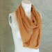 SALE Reduced 20% Pale Gold Silk Chiffon 35-in Infinity Scarf/Cowl Gift for Her