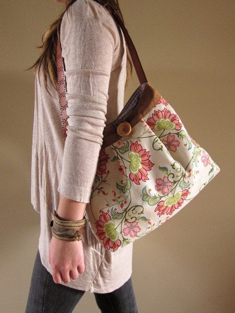 Eco Recycled Leather Floral Handbag by Waterstone