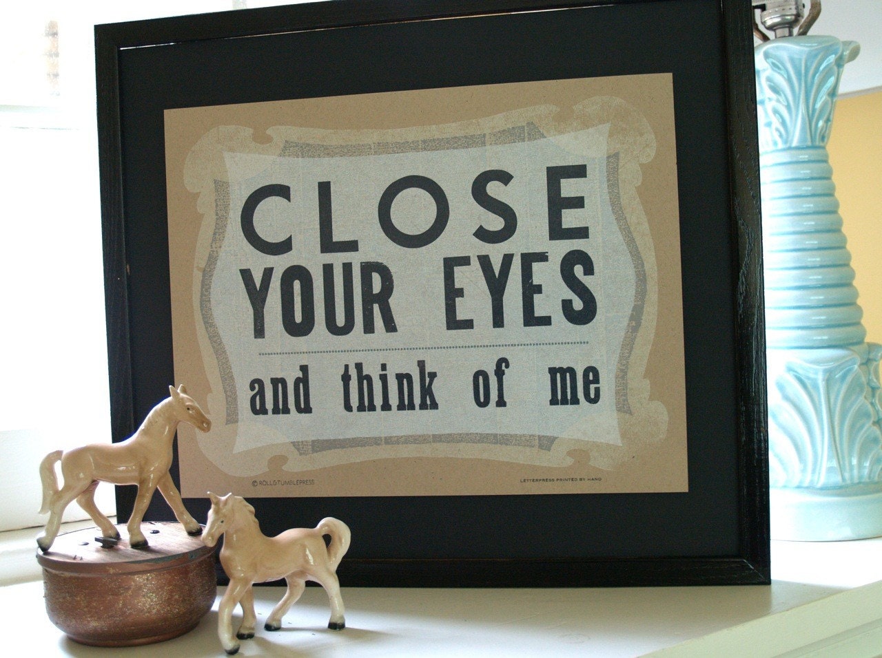 Close Your Eyes Hand printed Letterpress Poster