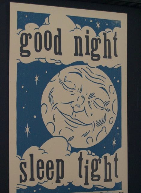 Good Night -Hand Printed Letterpress Poster