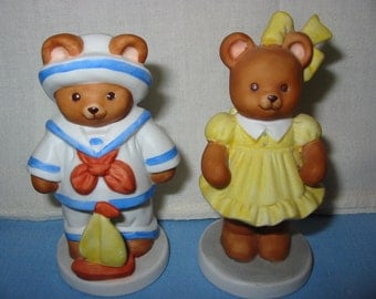 Butterfield Bear And Bonnie Beth Adorable Pair Of  Teddy Bear Figurines