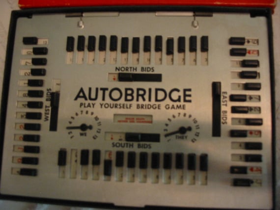 1959 AutoBridge Handheld Vintage Bridge Game Take It In The Car Or On The Plane