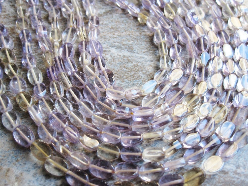 Ametrine (mixture of amethyst and citrine) Oval Full Strand