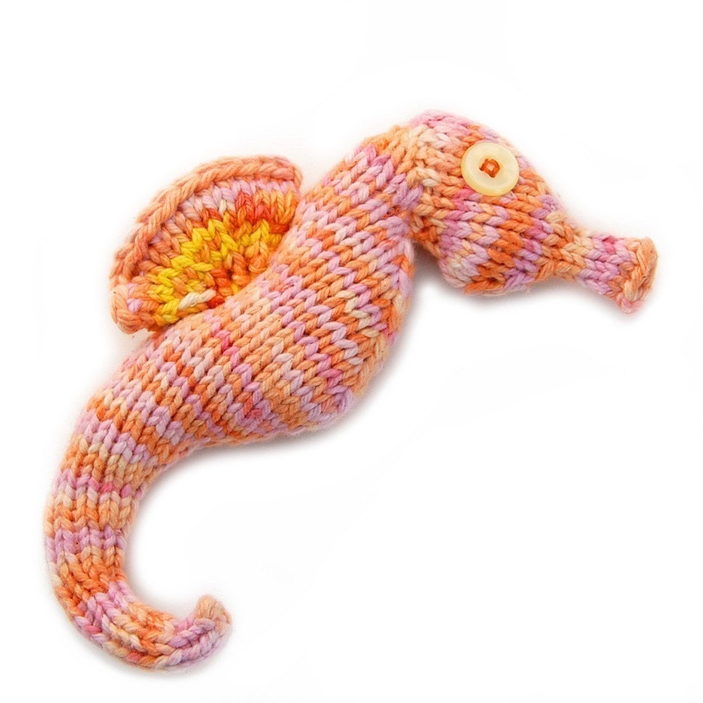 Seahorse Amigurumi Plush Toy Knitting Pattern PDF Digital Download