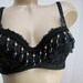 Beautiful Bra Top Embroidered Black and Goldl Burlesque Style Bra 34B