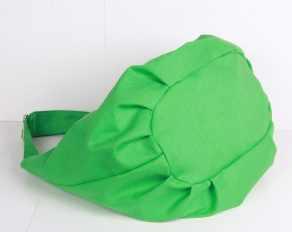 Hobo Bag ,handbag , Shoulder bag , Tote bag ,everyday bag Green with cream lining