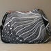 PLUME...Everyday purse,Black,White canvas ,adjustable strap