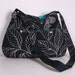 Diaper bag, Messenger bag Shoulder bag Diaper bag Black Canvas with Leaves