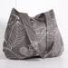 Everyday purse,Shoulder Bag ,Tote bag, Beige Canvas with leaves.