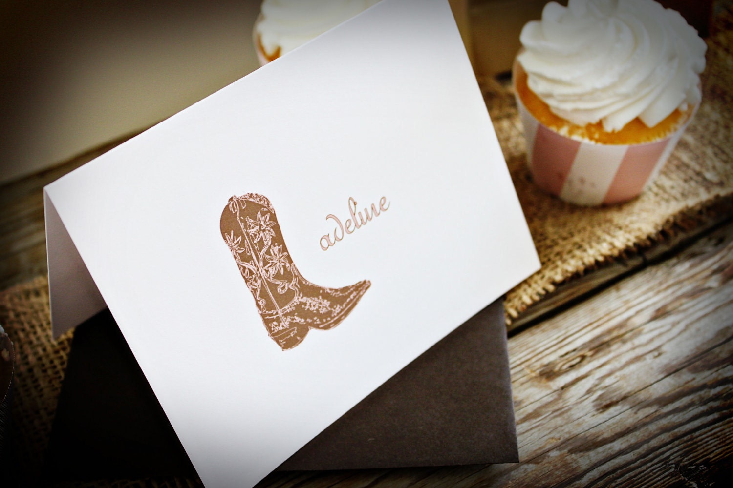 Cowgirl Personalized Folded Notecard