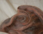 Roving - Mohair & Wool - Grand Canyon - 4oz - Gray and Coral