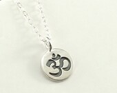 OM Charm Sterling Silver Om Necklace Yoga Lover Meditation Jewelry -  Handmade Office Fashion