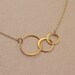 Hostess Gift Sterling Silver Circle Necklace 3 Link - Past Present Future - Handmade Office Fashion Bride Bridal