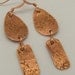 Copper Earrings, Teardrop and Rectangles Dangle Earrings. ONSALE.