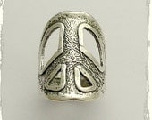 Sterling silver peace symbol unisex ring - The voice of peace.