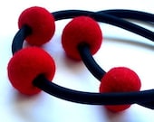 edgy red felt necklace, contemporary womens fashion, handmade designer  jewelry by frankideas, eco friendly