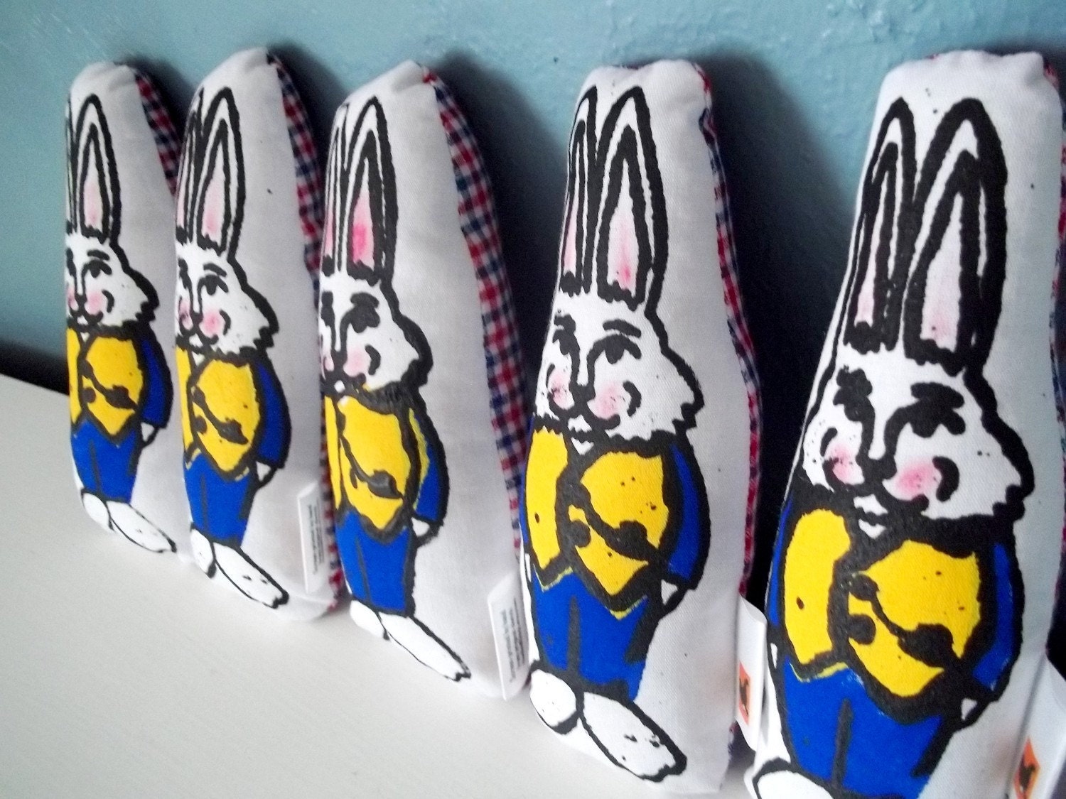Screen Printed Mr. Bunny Plushie Pillow Toy