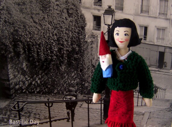 RESERVED for dbhblue - Amelie Poulain Doll, With Garden Gnome