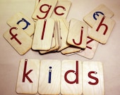 Lowercase Sandpaper Letters on birch wood
