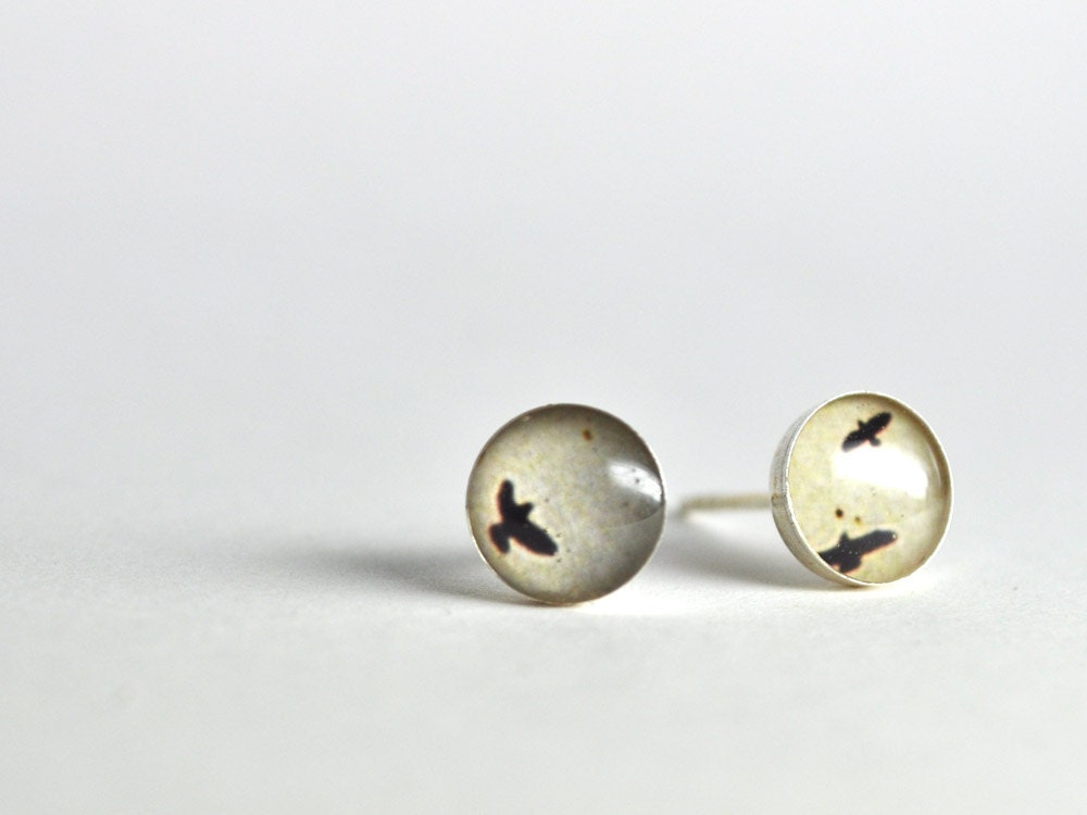 FLIGHT. Petite Photo Studs-Sterling Silver Earrings