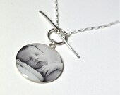 CUSTOM Photo Necklace- (Sterling Silver). Your PHOTO & TEXT