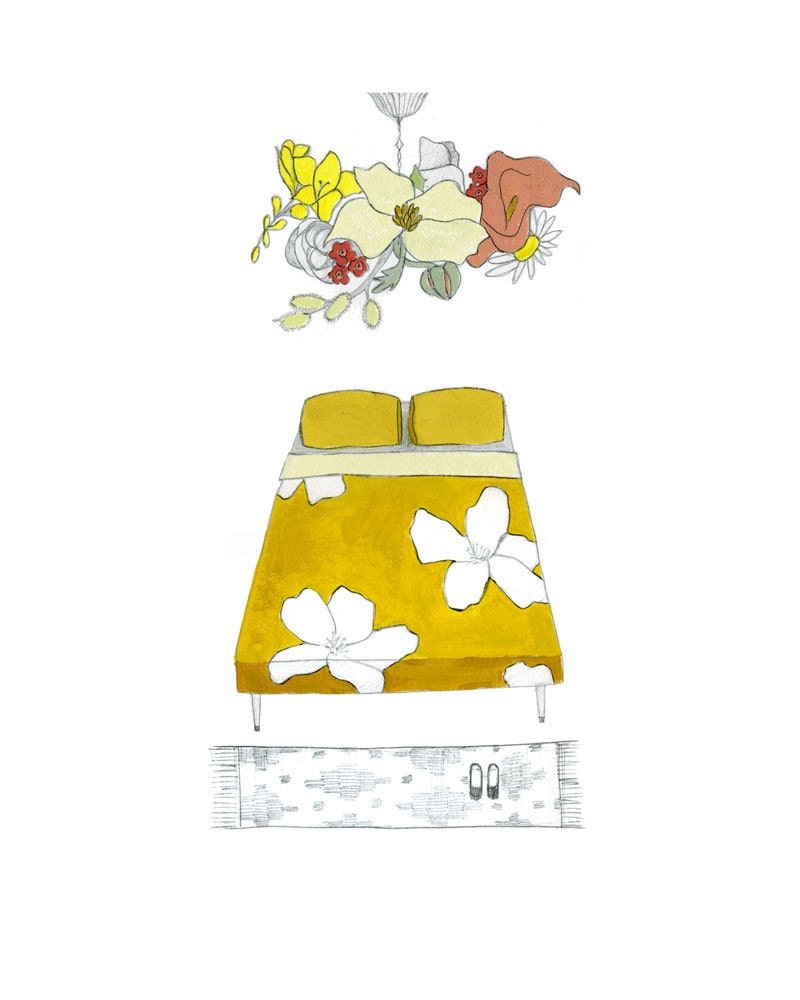 Bed, Flowers. limited edition 8x10 print.