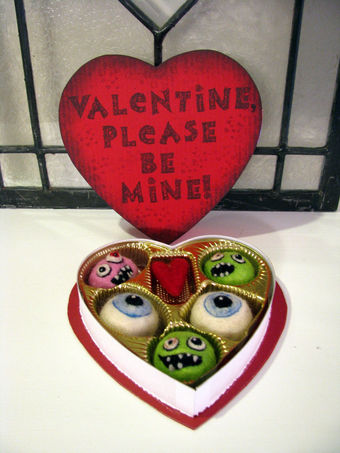 Zombie Valentine Candy - Needle Felted Gift of Love