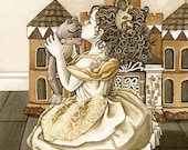 The Princess And The Frog - 11x14 archival watercolor print by Tracy Lizotte