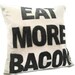 Eat More Bacon - handmade 16in (41cm) sq appliqued pillow / cushion