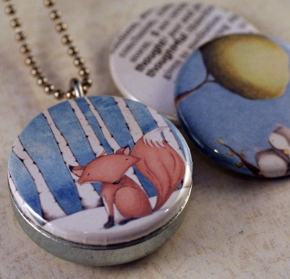 Jewelry, Locket, Necklace, Owl, Fox  POLARITY, collaboration, Thoughtful