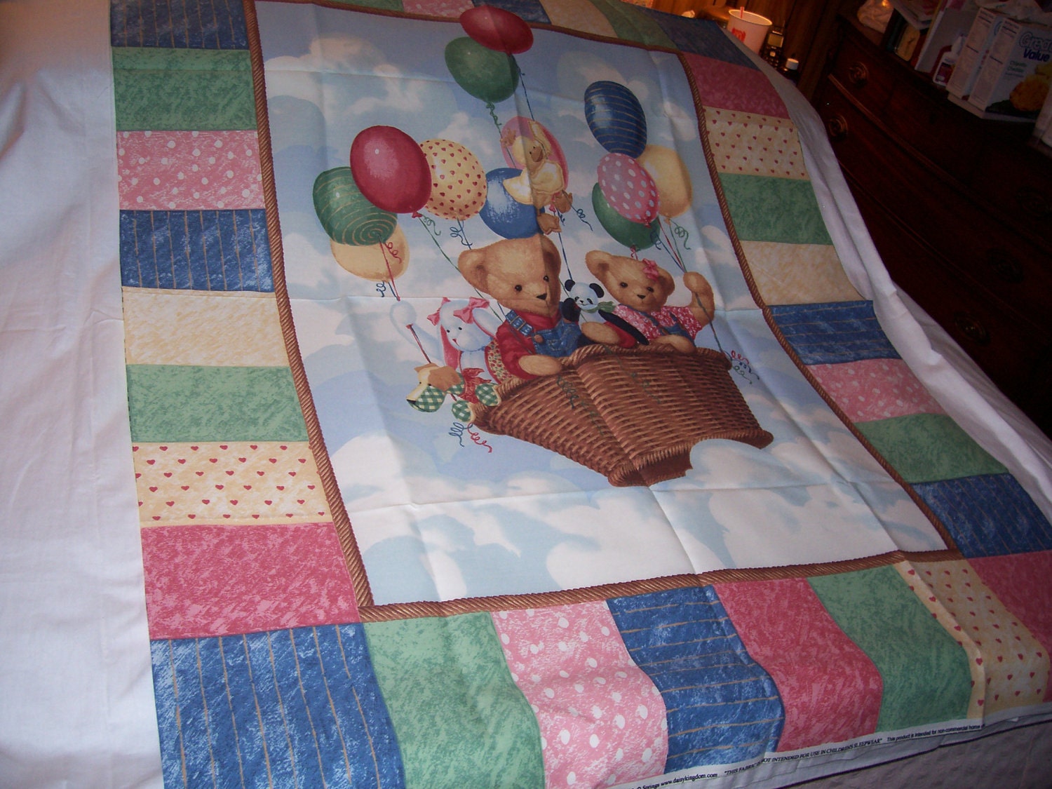 Baby Balloon Ride Baby Quilt Fabric Panel-NEW By Quilty61 On Etsy