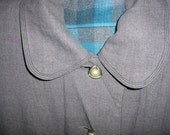 Vintage Spring Dressy Jacket Coat Gray Wool Classic Style All Weather