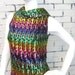 Vintage 60s Mod SPARKLING Zig Zag RAINBOW SEQUIN GoGo Mini Dress