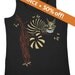 SALE Cheshire Cat Ladies Black Jersey Tank Top